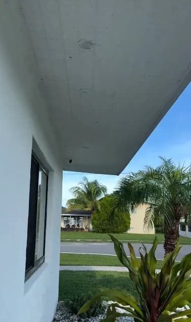 Camera under a covered entry overhang